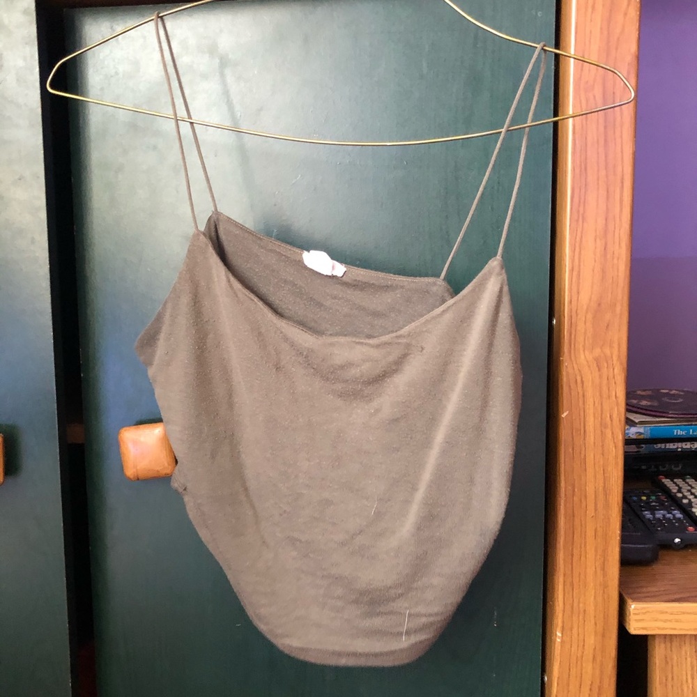 Green cropped cami